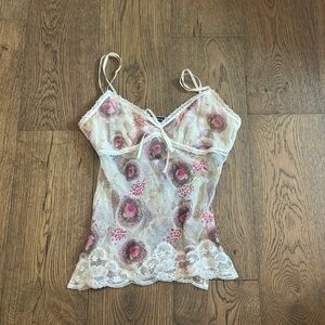 Arden B Silk Rose Print Cami